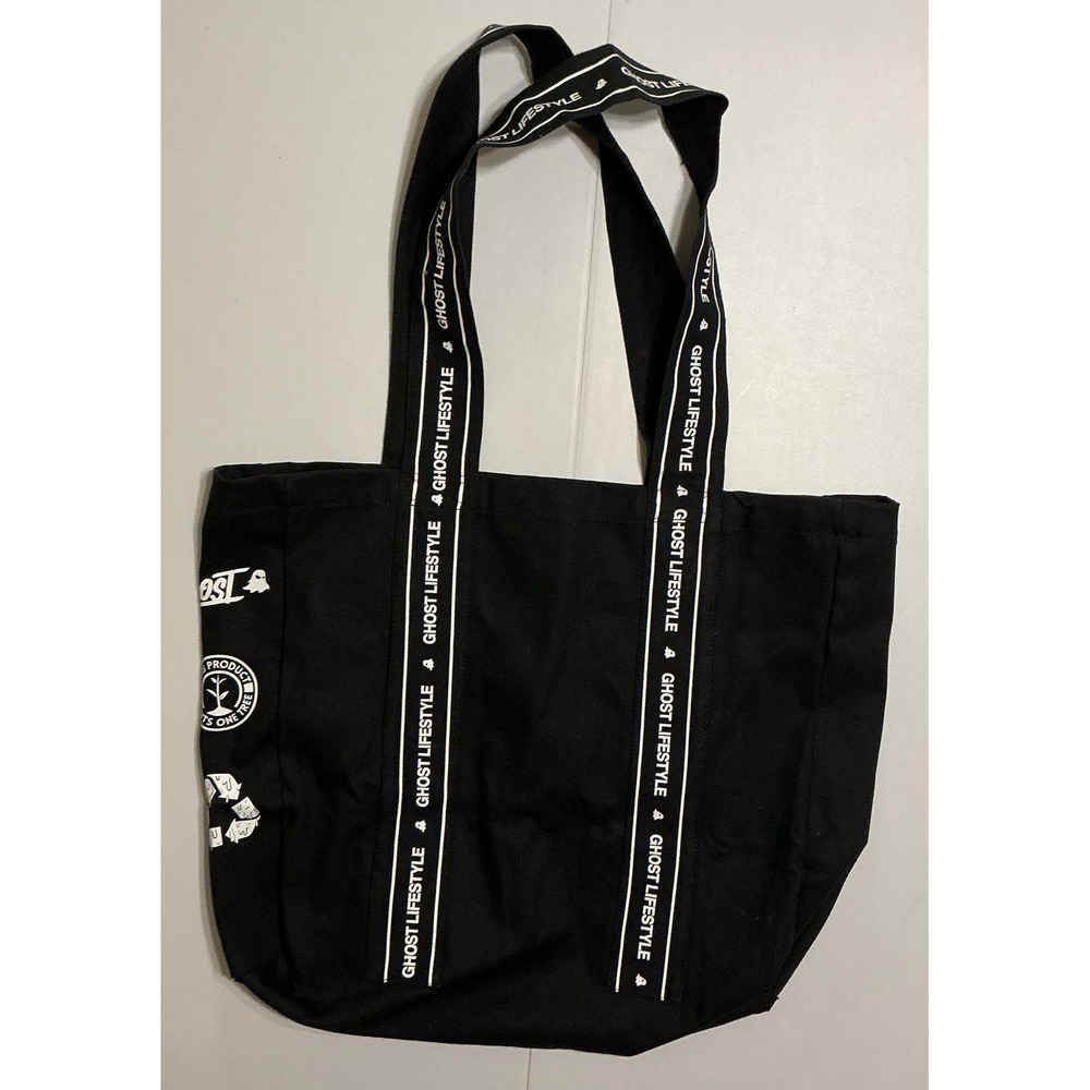 Ghost Lifestyle Canvas‎ Tote Bag Unisex Black White Protein Energy Supplement